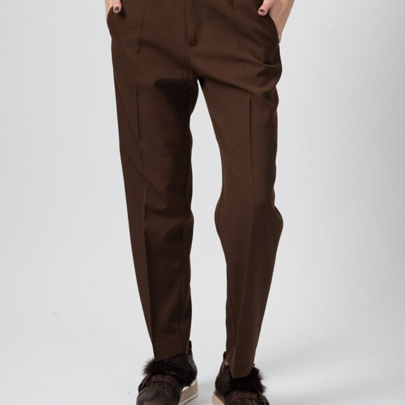 FORTE FORTE Wool Pant in Brown - Picture 3 of 4